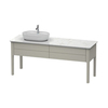 Duravit Luv Консоль из кварцевого камня с 1-м вырезом, 20x1788x595, раковина слева , цвет белый структурный LU9468L1717