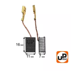 Щетка графитовая UNITED PARTS для эл. инструмента 7х11х16мм (90-1285) 10 штук