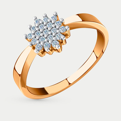 Кольцо золотое с фианитами