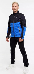 Утеплённый лыжный костюм ArsWear Black-Blue Training со спиной мужской