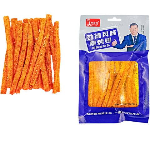 Снеки острые куриные крылышки (фиолетовая уп)(шк7683320006025)ZD0471 1кор*1бл*100шт, 76гр