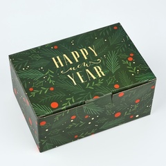 Коробка сборная одиночная Прямоугольник, «С Новым годом», 22*15*10 см