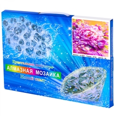 
          Алмазная мозаика Alingar, на подрамнике, с полным заполнением, (глянц), 40х50 см, 26 цветов, "Жемчужный пион"
