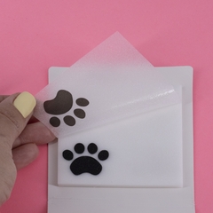 
          Прозрачные стикеры для заметок с клеевым краем, Alingar, 75 х 75 мм, 50 л., покрытие starlight touch, "Black PAW", лапка, роз, водонепрониц., европод.