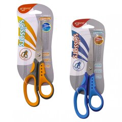 
          Ножницы канцелярские, Yalong, 17 см., "Эргономик", серо-оранжевые, прорезиненные ручки, европодвес