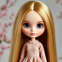 Волосы - трессы для кукол, прямые, светло-пшеничные, 15 см*1 метр. , набор 2 шт.