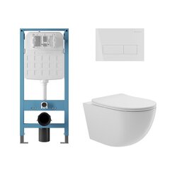 Aqueduto AQDS327T AQD комплект: TECNICA Novo Система инсталляции для подвесного унитаза, RETANGULO Novo, Панель смыва, белый глянцевый, OVO Tornado Унитаз подвесной 525*360 безободковый, Tornado, сиденье с микролифтом, белый глянцевый фото