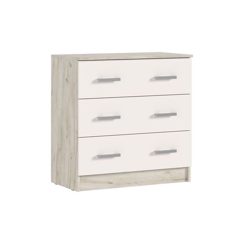 Басямиф Комод 3 ящика (Кашемир, Дуб Крафт серый)