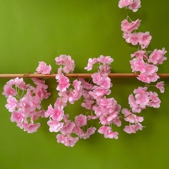 Сакура, лиана декоративная, свисающая зелень, ампельное растение, цвет Розовый, 180 см, набор 1 шт.