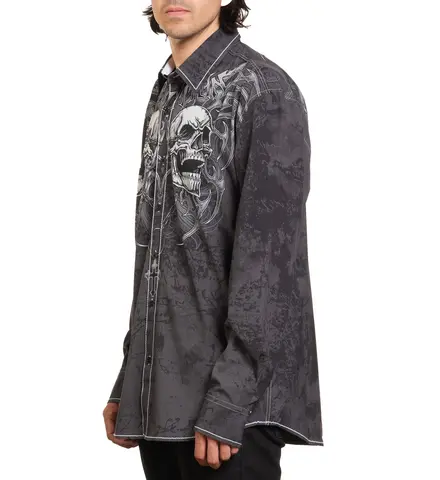 Affliction | Рубашка мужская Shred Fest LS Shirt 110WV948 слева