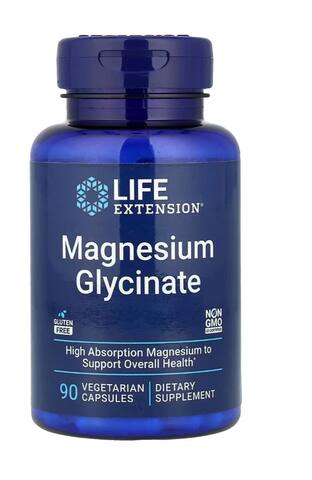 Life Extension Глицинат магния, 90 вегетарианских капсул (105 мг на капсулу)