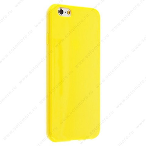 Накладка силиконовая для Apple iPhone 6S/ 6 с жестким ребром глянцевый желтый