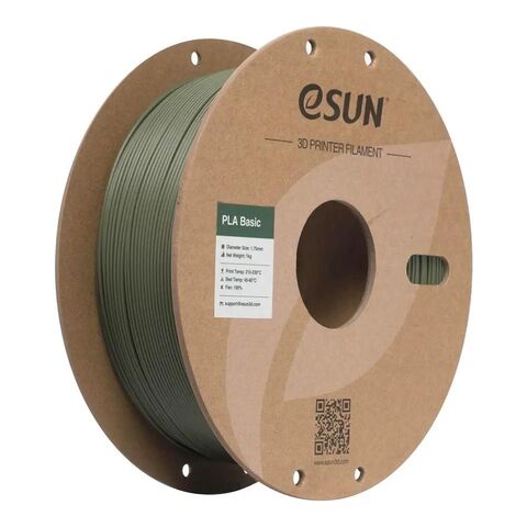 Пластик для 3D-печати eSUN PLA Basic, 1,75 мм, 1 кг, оливковый зелёный, PLA-BASIC175O-OG1Y1