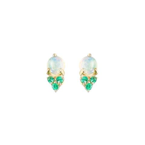 Opal and Tsavorite Stud Earrings