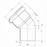 Отвод Ostendorf для внутренней канализации HTB 110х45 (115120)