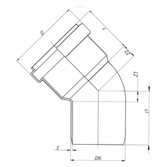 Отвод Ostendorf для внутренней канализации HTB 110х45 (115120)