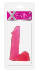 Розовый гелевый фаллоимитатор XSKIN 6 PVC DONG - 15 см. - 