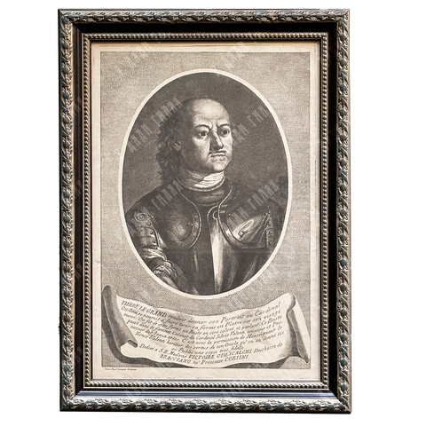 Гравюра Ландони П. П. «Портрет Петра Великого». сер. XIX в.