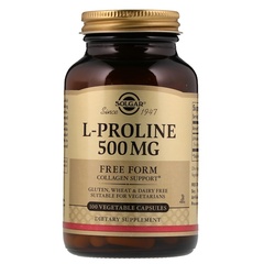 Solgar, L-Proline, 500 мг, 100 растительных капсул