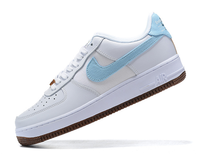 white blue air force ones