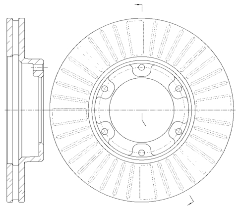 Диск тормозной вентилируемый G-brake  GR-20341