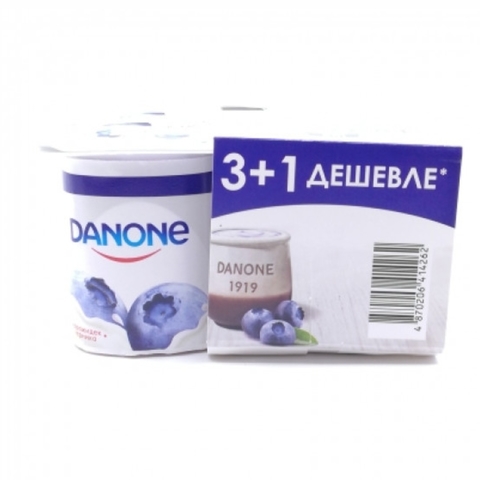 Йогурт DANONE Черника 4*120 г КАЗАХСТАН