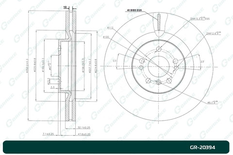 Диск тормозной G-brake  GR-20394
