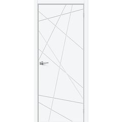 Купить Межкомнатная дверь ПЭТ Граффити-5.Д.П White Silk глухая