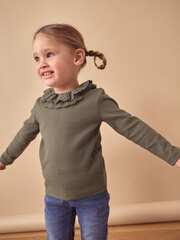 Лонгслив для девочки с воротником Next 168-341, Хаки