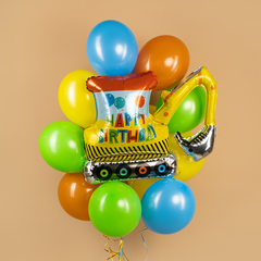 К Фигура, Экскаватор, Happy Birthday, 39''/99 см, 1 шт.