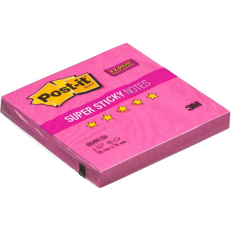 Стикеры Post-it Super Sticky 76x76 мм неоновые фиолетовые (1 блок, 90 листов)