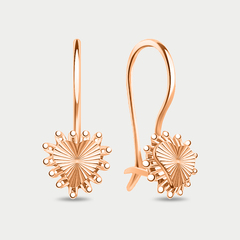 Серьги без вставок из розового золота 585 пробы для детей (арт. 2660а)