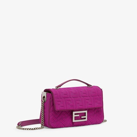Сумка Fendi Baguette из ткани с логотипом Ff фиолетовый