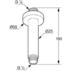 Kludi 66 515 3900 A-QA Кронштейн потолочный, H=150 мм, с отражателем 55 мм