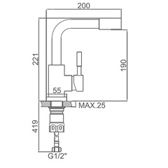 Cмеситель для раковины из нержавеющей стали Accoona A9690-2,