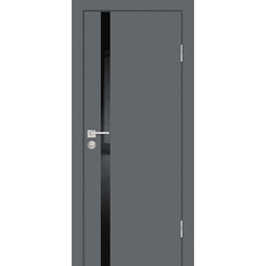 Купить Межкомнатная дверь экошпон Profilo Porte P-8 графит кромка ABS остеклённая