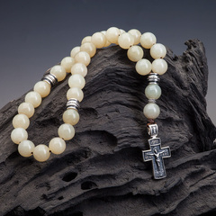 Чётки  православные. Медовый нефрит. 30 бусин