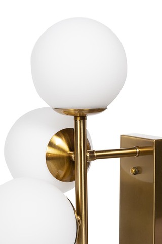 Бра настенное для спальни 50x24x27см Garda Decor Шары белое с золотом