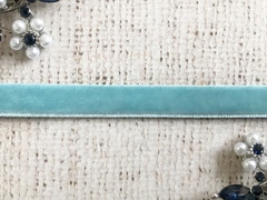 Лента бархатная, ш. 1 см, небесно-голубой