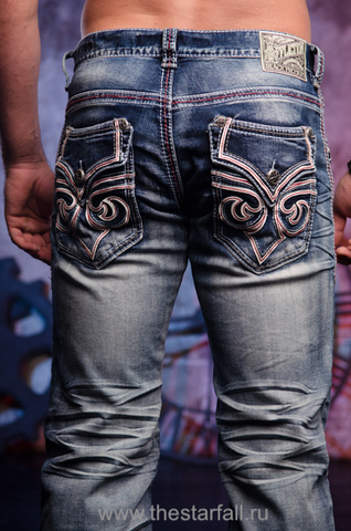 Affliction | Джинсы мужские BLAKE FLEUR BRENTWOOD 110RS283 задние карманы