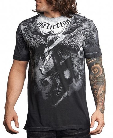 Affliction | Футболка мужская Upward Grey A1040GR перед