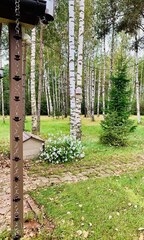 Дождевая цепь «Колокольчики и ромашки. V2.0», коричневый RAL8017