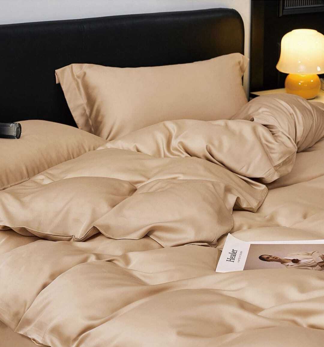 Комплект двуспалка однотонный Тенсель Бежевый