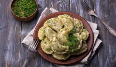 Вареники с солёным творогом и зелёным луком 0,9кг Домашняя кухня