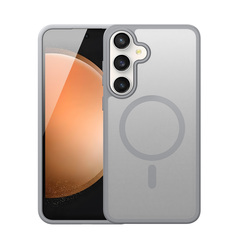 Прозрачный матовый чехол серого цвета с MagSafe от Dux Ducis для Samsung Galaxy S25 FE, серия Yind Series Case