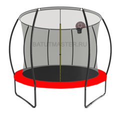 Батут детский с сеткой и баскетбольным кольцом, диаметр 10 фт