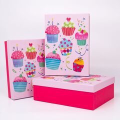 Коробка одиночная, Прямоугольник, Кексики, 29*21*9 см, 1 шт.