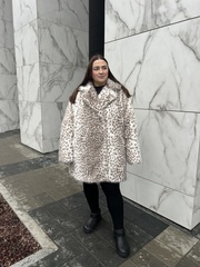 Шуба утепленная эко-мех Коричневый барс