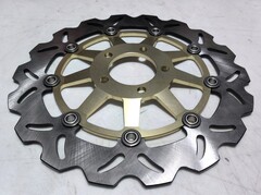 Диск тормозной передний на KAWASAKI ZX6R 600 /ZX9R 900 / ZX12R 1200 NINJA, ZEPHYR 750, GTR 1000, Z 1000 золотой