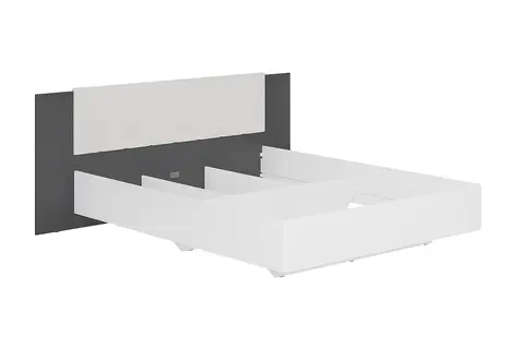Кровать двуспальная Шарм графит / белый